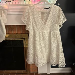 Zara white and metallic daisy playsuit/romper